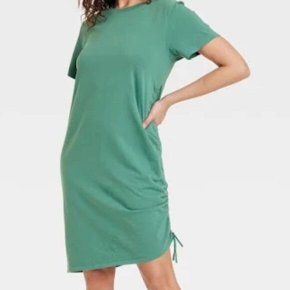 T-Shirt Dress with Ruching - Picture 1 of 4